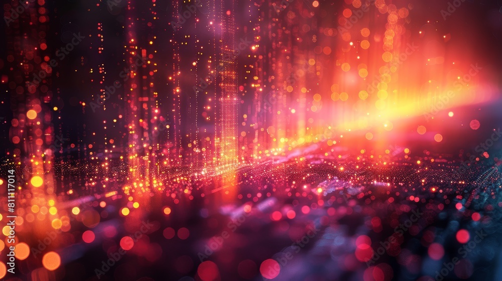 Poster futuristic cybersecurity and big data visualization in a 3d illustration