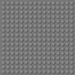 Grey Plastic Baseplate with Circular Studs Vector, Square Template Perfect for Backgrounds, Textures, and Building Block Design Projects