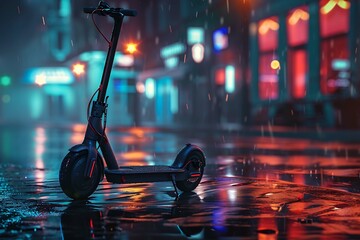 Vibrant image featuring electric scooters in urban setting - Powered by Adobe