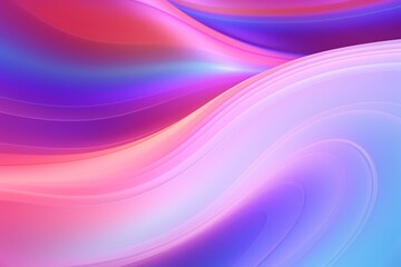 Obraz premium 3D render of abstract fluid iridescent holographic neon curved wave, colorful background in motion