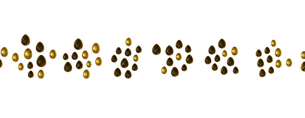 Golden easter eggs and specks, flecks