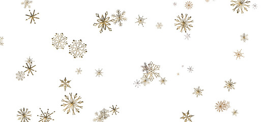 Snowflakes and bokeh lights on the blue Merry Christmas background. 3D render