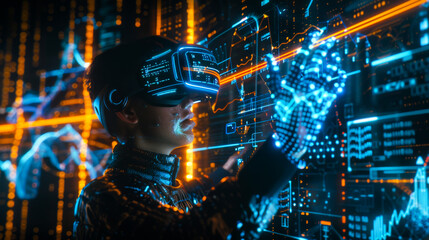 Augmented Reality Visor Experience with a Horrified User in Dark Setting
