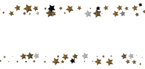 A Shower of Celestial Beauty: 3D Gold Stars Rain Illustration Bedazzles
