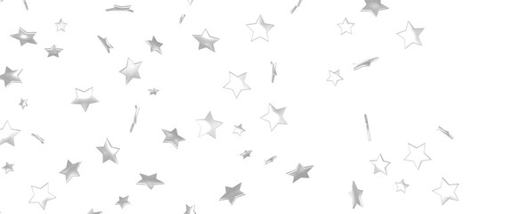 Seamless pattern with small silver stars on white background.