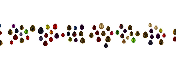 Colorful handmade easter eggs isolated