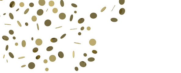Golden Rainfall: Astonishing 3D Illustration of Golden Confetti Shower