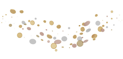 Sprinkle of Success: Spectacular 3D Illustration Showcasing Cascading gold Confetti