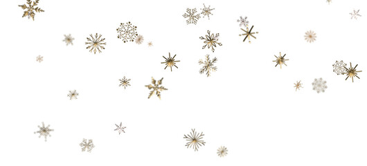 Abstract Gold Star Falling Soft Focus Background, 3D rendering.