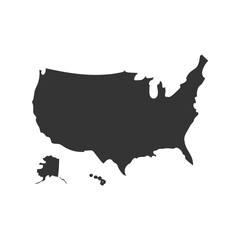 USA Map Icon Silhouette Illustration. United StatesVector Graphic Pictogram Symbol Clip Art. Doodle Sketch Black Sign.