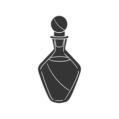 Magic Potion Icon Silhouette Illustration. Fantasy Vector Graphic Pictogram Symbol Clip Art. Doodle Sketch Black Sign.