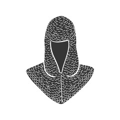 Mail Coat Icon Silhouette Illustration. Medieval Vector Graphic Pictogram Symbol Clip Art. Doodle Sketch Black Sign.