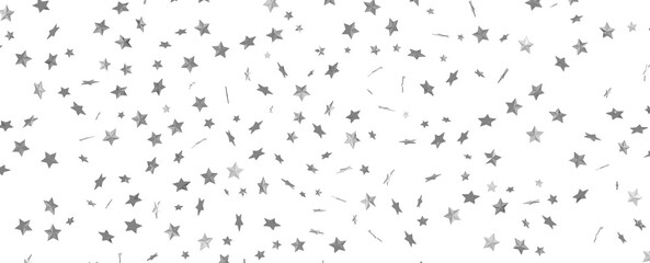 Seamless pattern with small silver stars on white background.