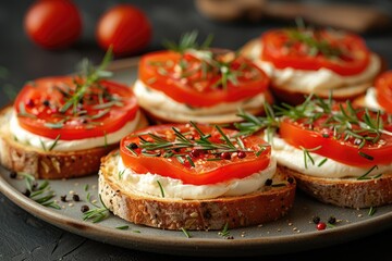 Fine dining appetizer on plate professional advertising food photography