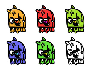 set of small animals of various colors