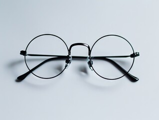 A pair of black glasses on a white background. - obrazy, fototapety, plakaty
