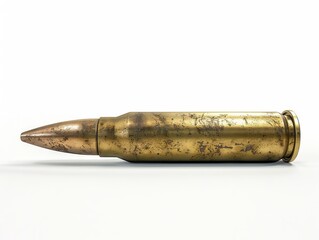 A bullet on a white background. - obrazy, fototapety, plakaty
