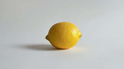 A lemon is shown on a white background. - obrazy, fototapety, plakaty