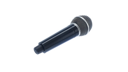 Professional Black Microphone on Transparent Background