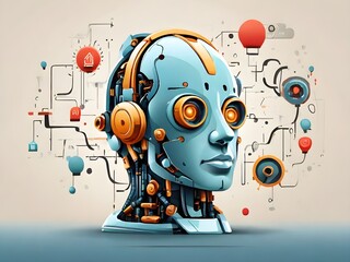 AI robots, a vector illustration