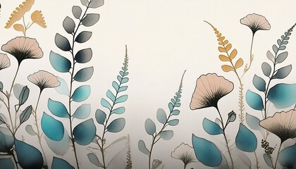 Background, graphics with wild flowers
