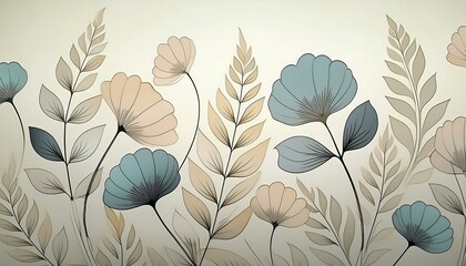 Background, graphics with wild flowers