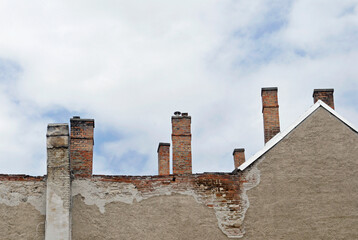 old house with chimneys in Sopron, Hungary