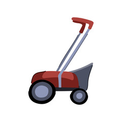 care lawn mower cartoon. equipment service, green tractor, landscaping maintenance care lawn mower sign. isolated symbol vector illustration