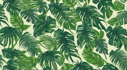 Tropical green leaves background