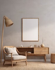 Minimalist Mockup Frame in Modern Apartment