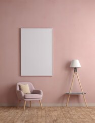 Minimalist Mockup Frame in Modern Apartment