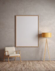 Minimalist Mockup Frame in Modern Apartment