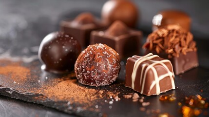 Decadent chocolate truffles and bonbons, showcasing the indulgent delights of World Chocolate Day