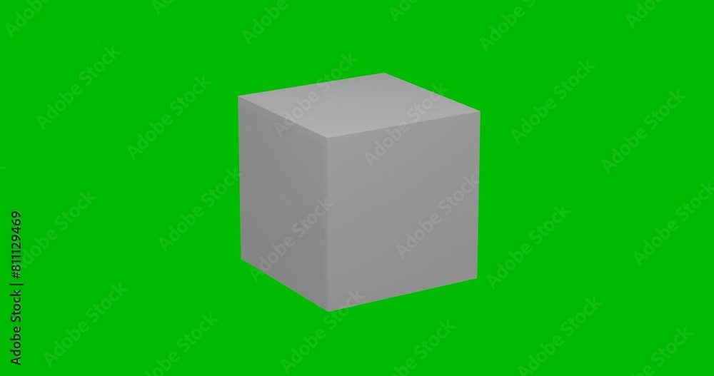 Poster animation of rotation of a white cube with shadow. simple and complex rotation. seamless looped 4k a