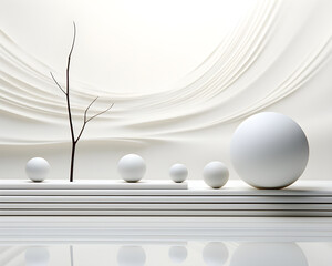 white wall empty room interior floor background modern light design.