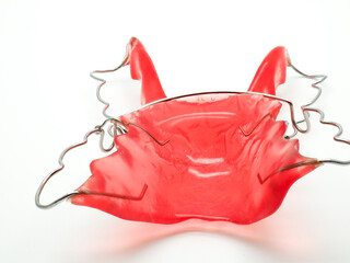 Red retainer for people with braces