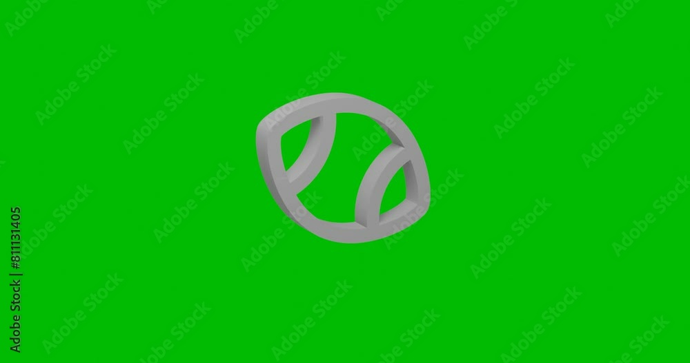 Poster animation of rotation of a white rugby symbol with shadow. simple and complex rotation. seamless loo