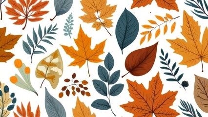 Autumn Birch Tree Line Wallpaper Suitable for Background. Copy Space