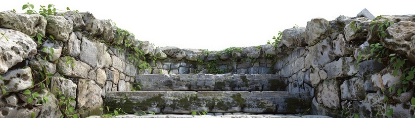 Fototapeta premium A stone wall with steps leading up to it