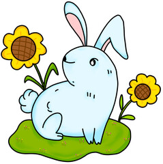 rabbit with flower