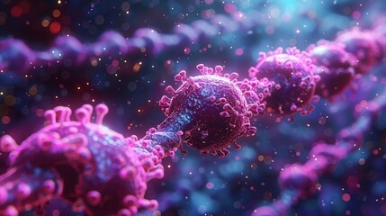 Fototapeta premium This is a microscopic image of a virus,background with virus