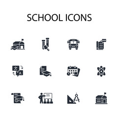 School icon set.vector.Editable stroke.linear style sign for use web design,logo.Symbol illustration.