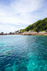 The rocky shore of the Similan Islands in Thailand