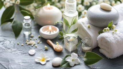 Obraz premium wellness spa cosmetics natural, organic cosmetics for care, close-up