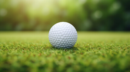Obraz premium golf ball on the grass, sports background, wallpaper, close-up