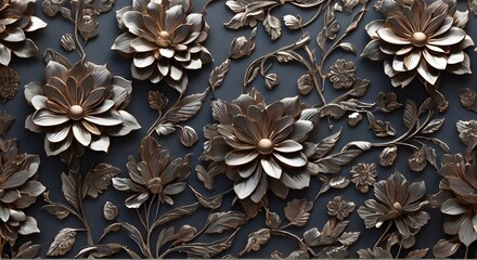 Metal flower repeat pattern