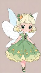 Cartoon fairy doll toy. illustration vector. Generative AI