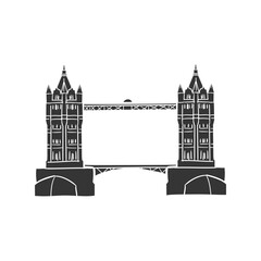 London Bridge Icon Silhouette Illustration. UK Vector Graphic Pictogram Symbol Clip Art. Doodle Sketch Black Sign.