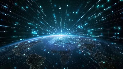 Fototapeta premium Stwórz obraz oddający istotę globalnej cyberprzestrzeni