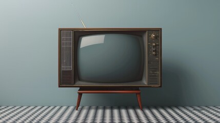 3D realistic image of a TV, clean lighting, isolated on background
